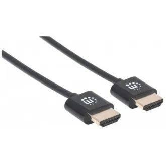 MANHATTAN Ultracienki, szybki kabel HDMI z Ethernet, HEC, ARC, 3D, 4K, HDMI męski-męski, ekranowany, czarny, 0, 5m MANHATTAN Ultracienki, szybki kabel HDMI z Ethernet, HEC, ARC, 3D, 4K, HDMI męski-męski, ekranowany, czarny, 0, 5m