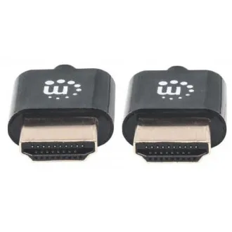 MANHATTAN Ultracienki, szybki kabel HDMI z Ethernet, HEC, ARC, 3D, 4K, HDMI męski-męski, ekranowany, czarny, 0, 5m MANHATTAN Ultracienki, szybki kabel HDMI z Ethernet, HEC, ARC, 3D, 4K, HDMI męski-męski, ekranowany, czarny, 0, 5m