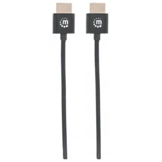 MANHATTAN Ultracienki, szybki kabel HDMI z Ethernet, HEC, ARC, 3D, 4K, HDMI męski-męski, ekranowany, czarny, 0, 5m MANHATTAN Ultracienki, szybki kabel HDMI z Ethernet, HEC, ARC, 3D, 4K, HDMI męski-męski, ekranowany, czarny, 0, 5m
