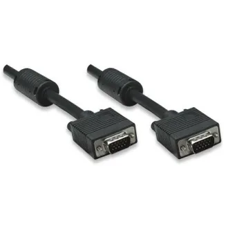 MANHATTAN Kabel SVGA do monitora z rdzeniami ferrytowymi, HD15 męski / HD15 męski, 1,8 m, czarny MANHATTAN Kabel SVGA do monitora z rdzeniami ferrytowymi, HD15 męski / HD15 męski, 1,8 m, czarny