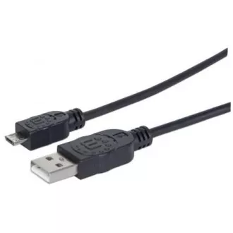 Kabel MANHATTAN USB 2.0 A męski / Micro-B męski, 1,8 m, czarny
