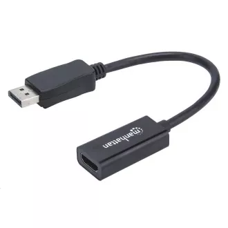 Adapter MANHATTAN, DisplayPort, DP-męski/HDMI-żeński, czarny