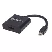 MANHATTAN Adapter mini DP do HDMI, aktywny, czarny
