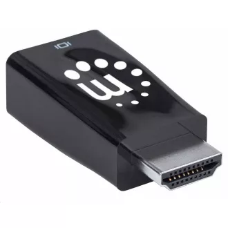 Przejściówka Manhattan HDMI na VGA, konwerter Micro, męski HDMI na żeński VGA, audio, czarny