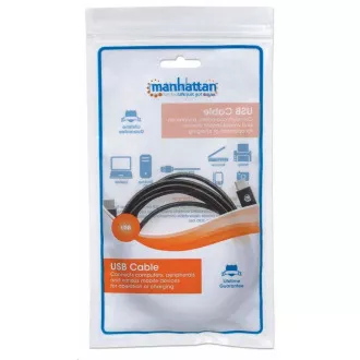 Kabel Manhattan USB-C, USB 3.1 Gen 2, USB-C męski do USB-C męski, 10 Gb/s, 5 A, 1 m, czarny