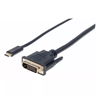 Kabel Manhattan USB-C do DVI, 2 m, czarny Kabel Manhattan USB-C do DVI, 2 m, czarny