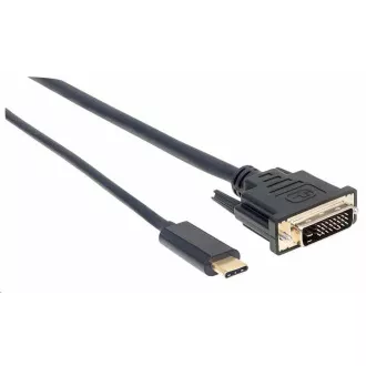 Kabel Manhattan USB-C do DVI, 2 m, czarny Kabel Manhattan USB-C do DVI, 2 m, czarny