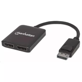 Manhattan Hub, hub MST, DisplayPort do Dual DisplayPort (M/F), 4K@30Hz, czarny Manhattan Hub, hub MST, DisplayPort do Dual DisplayPort (M/F), 4K@30Hz, czarny