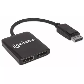 Manhattan Hub, hub MST, DisplayPort do Dual DisplayPort (M/F), 4K@30Hz, czarny Manhattan Hub, hub MST, DisplayPort do Dual DisplayPort (M/F), 4K@30Hz, czarny