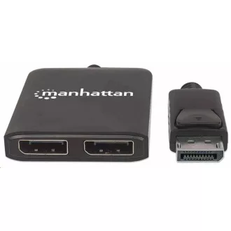 Manhattan Hub, hub MST, DisplayPort do Dual DisplayPort (M/F), 4K@30Hz, czarny Manhattan Hub, hub MST, DisplayPort do Dual DisplayPort (M/F), 4K@30Hz, czarny