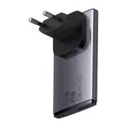 Baseus GAN5 Pro Ultracienki adapter USB-C   USB-A 65W do szybkiego ładowania, szary