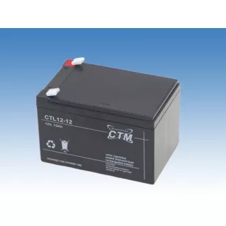 Akumulator - CTM CTL 12-12L (12V/12Ah - Faston 250), żywotność 10-12 lat Akumulator - CTM CTL 12-12L (12V/12Ah - Faston 250), żywotność 10-12 lat