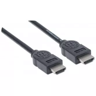 Kabel MANHATTAN High Speed HDMI 4K, 3D, męsko-męski, ekranowany, czarny, 1, 8 m Kabel MANHATTAN High Speed HDMI 4K, 3D, męsko-męski, ekranowany, czarny, 1, 8 m