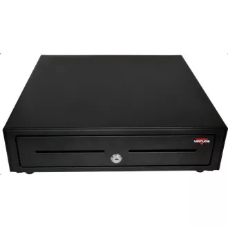 Szuflada kasowa Virtuos S-410C - z kablem, segregator 4/8, 9-24V, czarna