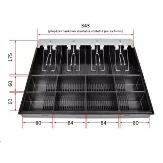 Szuflada kasowa Virtuos C420D - z kablem, metalowe uchwyty, 9-24V, biała