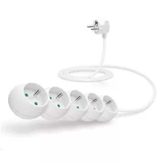Przedłużacz CONNECT IT 230V, 5 gniazd, 2 m, bez wyłącznika (biały) Przedłużacz CONNECT IT 230V, 5 gniazd, 2 m, bez wyłącznika (biały)
