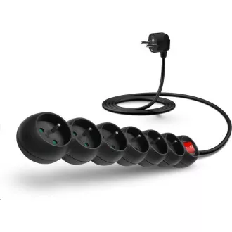 Przedłużacz CONNECT IT 230 V, 6 gniazd, 5 m, z wyłącznikiem (czarny)