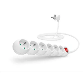 Przedłużacz CONNECT IT 230 V, 6 gniazd, 3 m, z wyłącznikiem (biały)