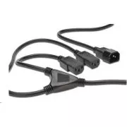 PREMIUMCORD Kabel zasilający 230V przedłużacz Y - 1xM/2xF