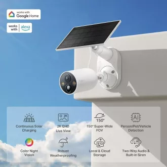 TP-Link Tapo C425 KIT kamera C425   panel słoneczny A201 (4MP, 2K QHD, 1440p, IR 15m, WiFi, karta micro SD, IP66)