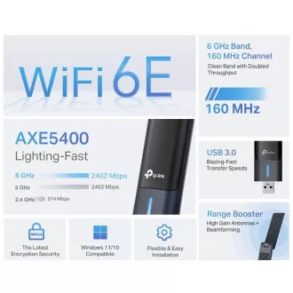 Karta sieciowa TP-Link Archer TX50UH WiFi6 USB (AX3000, 2, 4GHz/5GHz/6GHz)