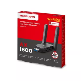 MERCUSYS MA72XH Adapter WiFi6 USB (AX1800, 2, 4GHz/5GHz, USB3.0)