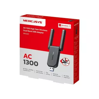 MERCUSYS MA32H Adapter WiFi5 USB (AC1300, 2, 4GHz/5GHz, USB3.0)