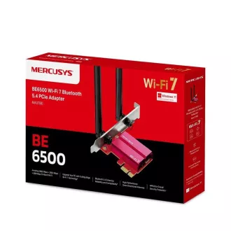 Karta MERCUSYS MA37BE WiFi7 PCIe (BE6500, 2, 4GHz/5GHz/6GHz, Bluetooth5.4)