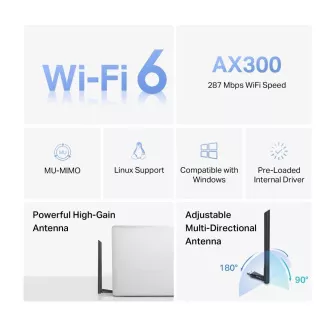 MERCUSYS MA14H Adapter WiFi6 USB (AX300, 2, 4GHz)