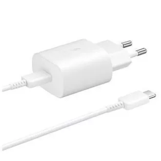 Ładowarka sieciowa Samsung EP-TA800EWE   kabel EP-DA705BWE USB-C, 25 W, biały, (luzem)