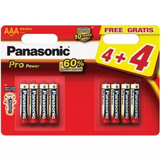 Baterie alkaliczne PANASONIC - Pro Power AAA 4 4F 1, 5V opakowanie - 8szt.