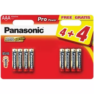 Baterie alkaliczne PANASONIC - Pro Power AAA 4 4F 1, 5V opakowanie - 8szt.