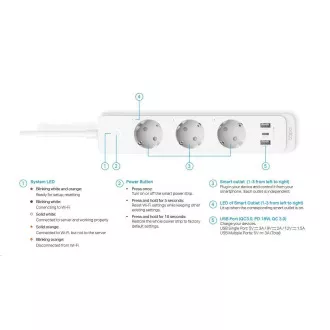 TP-Link Tapo P300(EU) - inteligentny przedłużacz zasilania Wi-Fi, 3x gniazdo TP-Link Tapo P300(EU) - inteligentny przedłużacz zasilania Wi-Fi, 3x gniazdo
