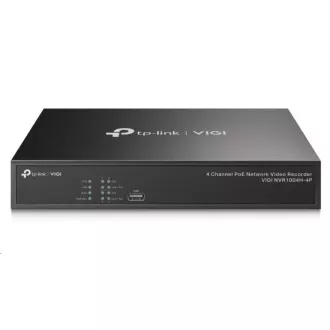 TP-Link VIGI NVR1004H-4P, rejestrator wideo, 4 kanały, 4xPoE, 1xSATA, 1x100Mb/s LAN, 2xUSB2.0, 1xHDMI, 1xVGA