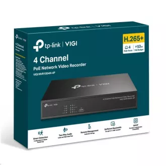 TP-Link VIGI NVR1004H-4P, rejestrator wideo, 4 kanały, 4xPoE, 1xSATA, 1x100Mb/s LAN, 2xUSB2.0, 1xHDMI, 1xVGA