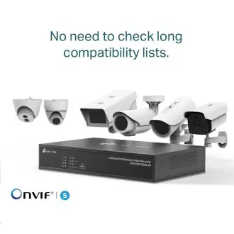 TP-Link VIGI NVR1004H-4P, rejestrator wideo, 4 kanały, 4xPoE, 1xSATA, 1x100Mb/s LAN, 2xUSB2.0, 1xHDMI, 1xVGA