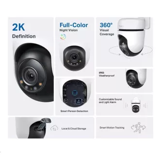 Zewnętrzna kamera TP-Link Tapo C510W (3MP, PTZ, 2K 1296p, WiFi, IR 30m, karta micro SD)