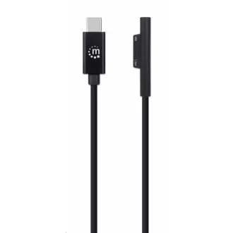 Kabel do ładowania Manhattan, kabel do ładowania Surface Connect na USB-C (M/M), 15 V / 3 A, 1,8 m, czarny