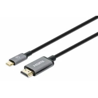 Kabel Manhattan USB-C do HDMI, USB-C męski do HDMI męski, 1 m, czarny