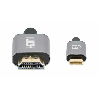Kabel Manhattan USB-C do HDMI, USB-C męski do HDMI męski, 1 m, czarny