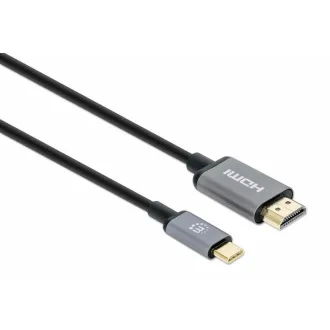 Kabel Manhattan USB-C do HDMI, USB-C męski do HDMI męski, 2 m, czarny