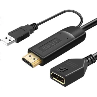 PremiumCord Adapter HDMI 2.0 do DisplayPort 1.2 4K@60Hz 25cm PremiumCord Adapter HDMI 2.0 do DisplayPort 1.2 4K@60Hz 25cm