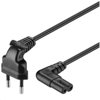 Kabel zasilający PREMIUMCORD 230V do magnetofonu z zakrzywionymi złączami 1m