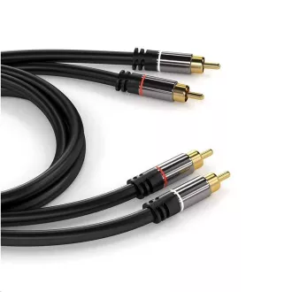 Kabel PREMIUMCORD, 2x CINCH-2x CINCH M/M, 3m