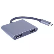 Adapter PremiumCord MST USB-C do 2x HDMI, USB3.0, PD, rozdzielczość 4K i FULL HD 1080p