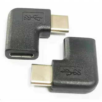 Adapter PremiumCord USB-C/żeńskie - C/żeńskie zagięty pod kątem 90°