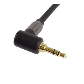 PremiumCord HQ ekranowany kabel stereo Jack 3,5 mm - Jack 3,5 mm zakrzywiony pod kątem 90°, 3 m