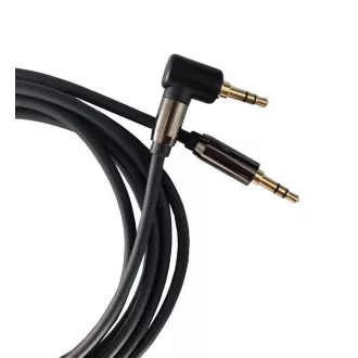 PremiumCord HQ ekranowany kabel stereo Jack 3,5 mm - Jack 3,5 mm zakrzywiony pod kątem 90°, 3 m