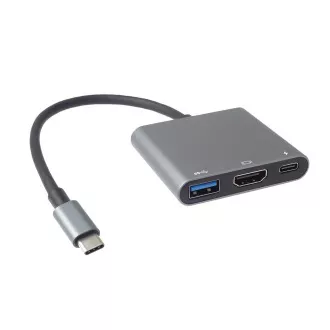 PremiumCord Adapter USB-C do HDMI   USB3.0   PD, rozdzielczość 4K i FULL HD 1080p
