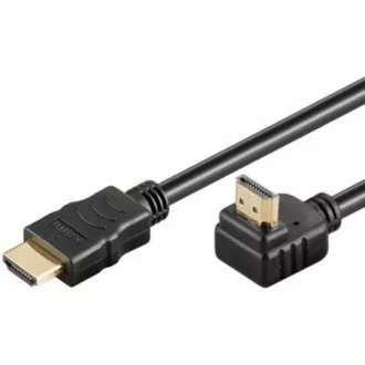 Kabel PremiumCord HDMI High Speed Ethernet, pozłacane zakrzywione złącze 270° 1m